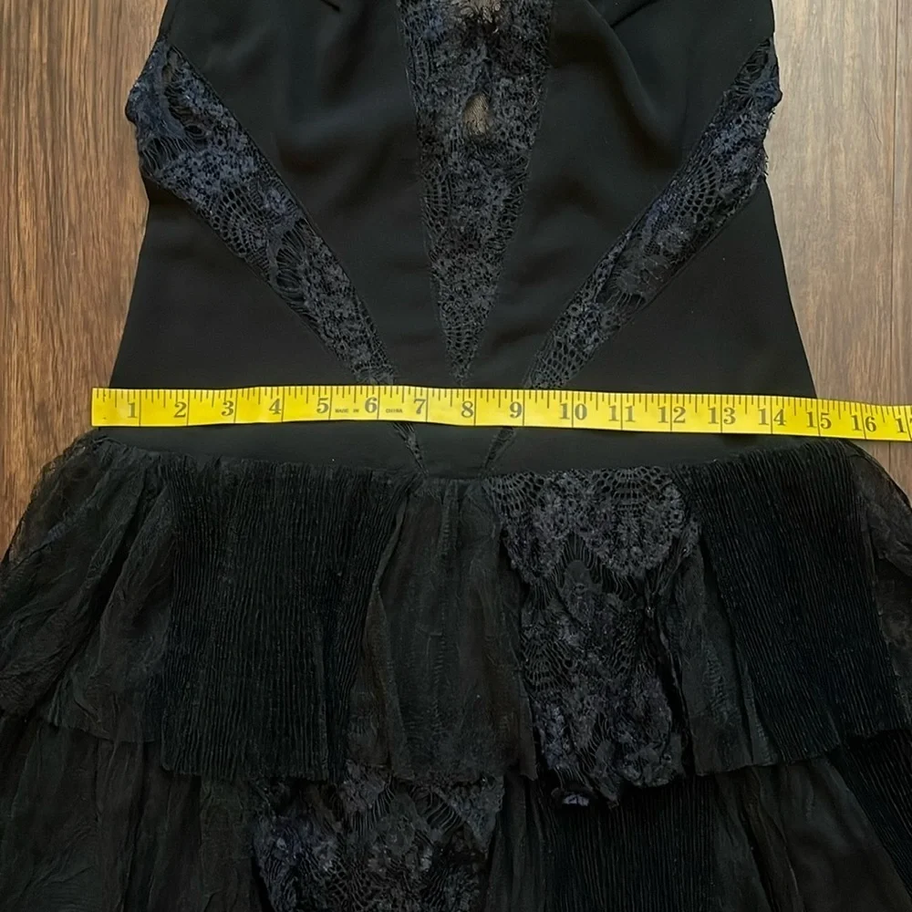 Free people Dove lace sheer mesh mini ruffle dress 4 - Picture 8 of 13